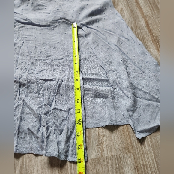 NWT Windsor Just Peachy Keen Off The Shoulder Midi Dress Blue Front Slit Sz M - Picture 9 of 12